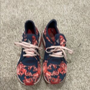 Adidas Women's Navy and Coral Floral Sneakers